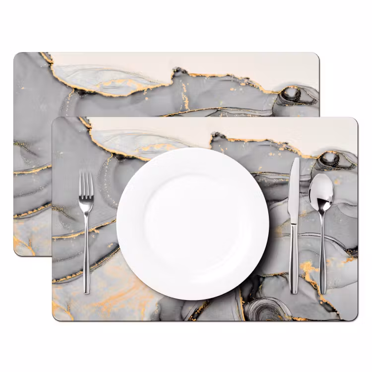 Marmer - Goud - Grijs Placemat vinyl groot -zzsfeer2_Kitchenyeah-website
