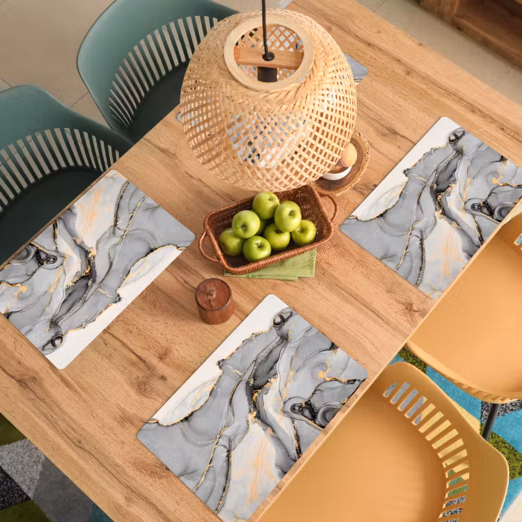 Marmer - Goud - Grijs Placemat vinyl groot -zzsfeer5_Kitchenyeah-website