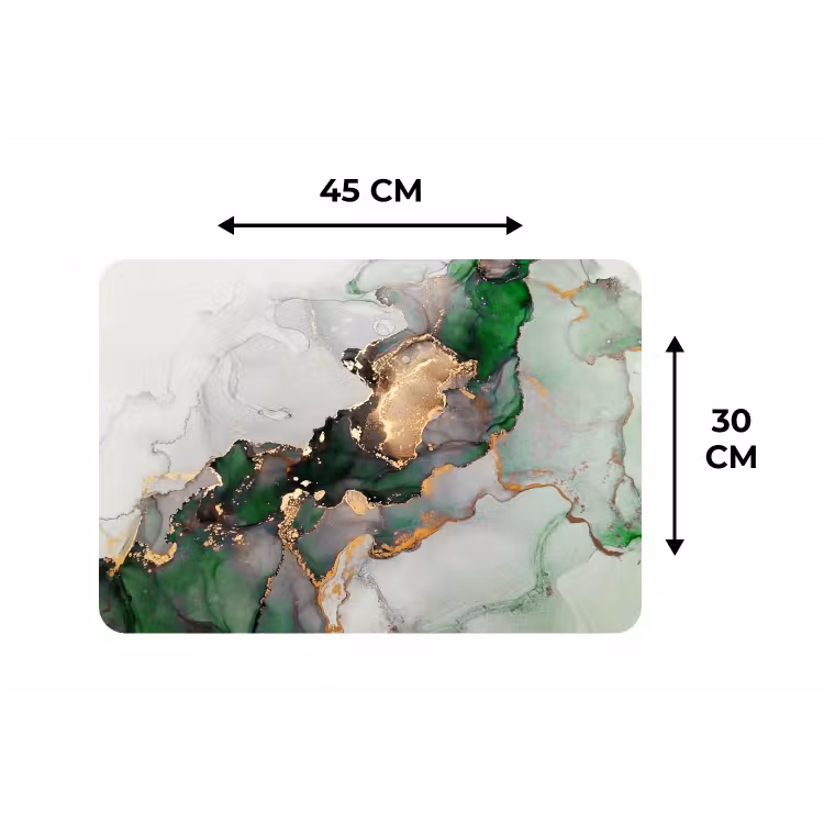 Marmer - Goud - Groen - Luxe Placemat vinyl groot -specs