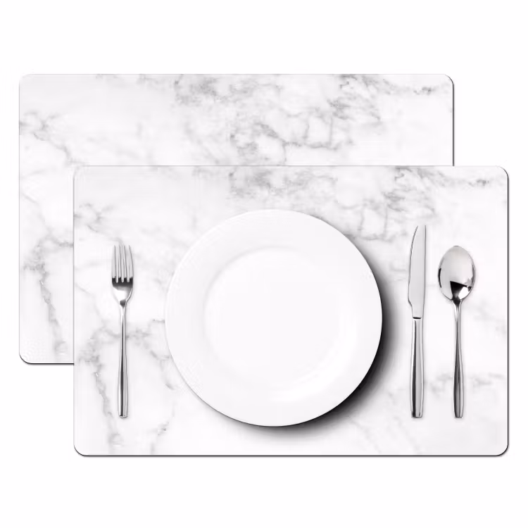 Marmer - Grijs - Wit - Marmerstructuur Placemat vinyl groot -zzsfeer2_Kitchenyeah-website