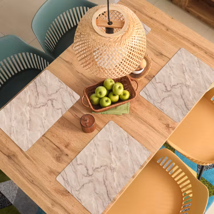 Marmer - Patroon - Abstract - Modern - Beige Placemat vinyl groot -zzsfeer5_Kitchenyeah-website