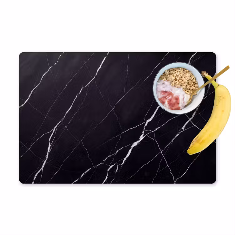 Marmer - Patroon - Abstract - Modern - Zwart Placemat vinyl groot -zzzproduct_Kitchenyeah-website