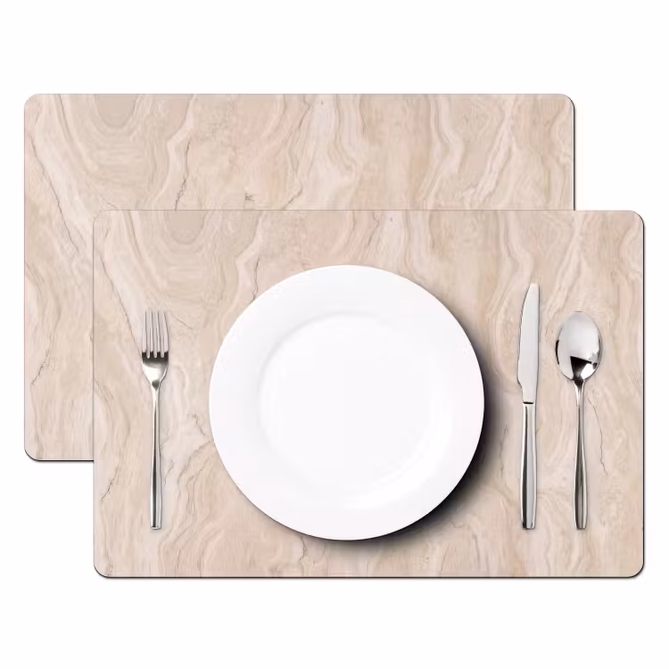 Marmer - Patroon - Beige - Steen - Abstract Placemat vinyl groot -zzsfeer2_Kitchenyeah-website