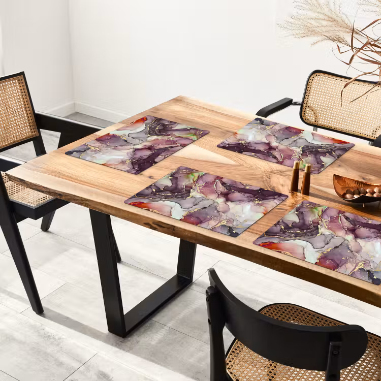 Marmer - Rood - Paars - Goud Placemat vinyl groot -zzsfeer4_Kitchenyeah-website