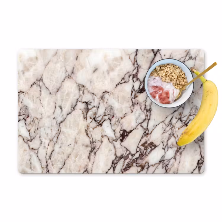 Marmer - Textuur - Abstract - Wit - Bruin Placemat vinyl groot -zzzproduct_Kitchenyeah-website