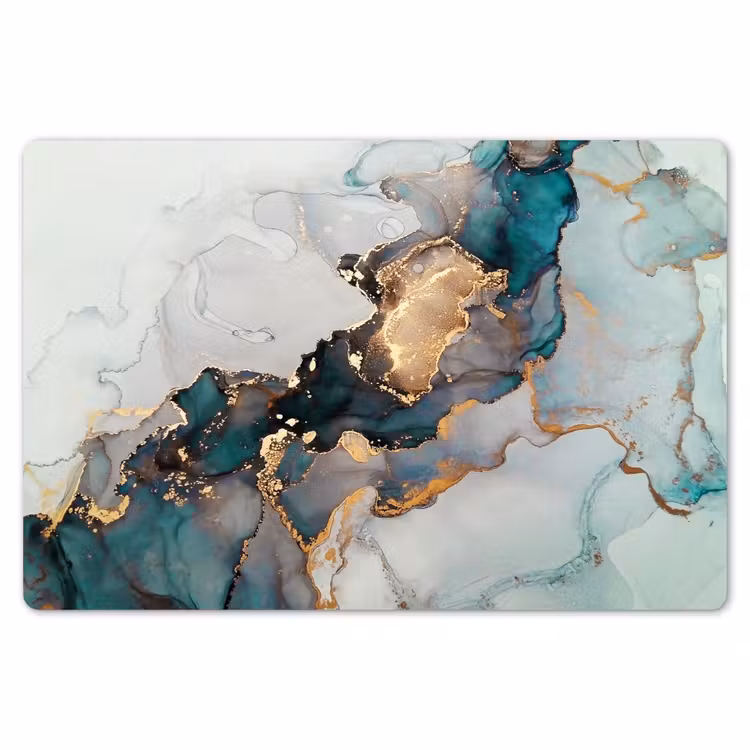 Marmer print - Goud - Blauw Placemat vinyl groot -zzsfeer1_Kitchenyeah-website