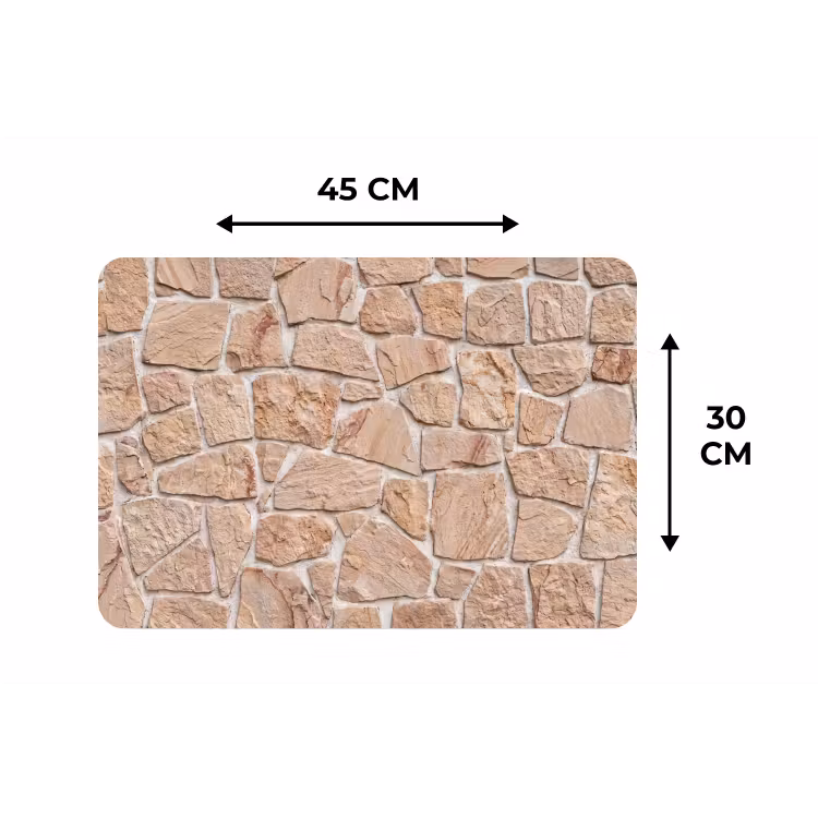 Muur - Steen - Patroon - Rustiek - Beige Placemat vinyl groot -specs