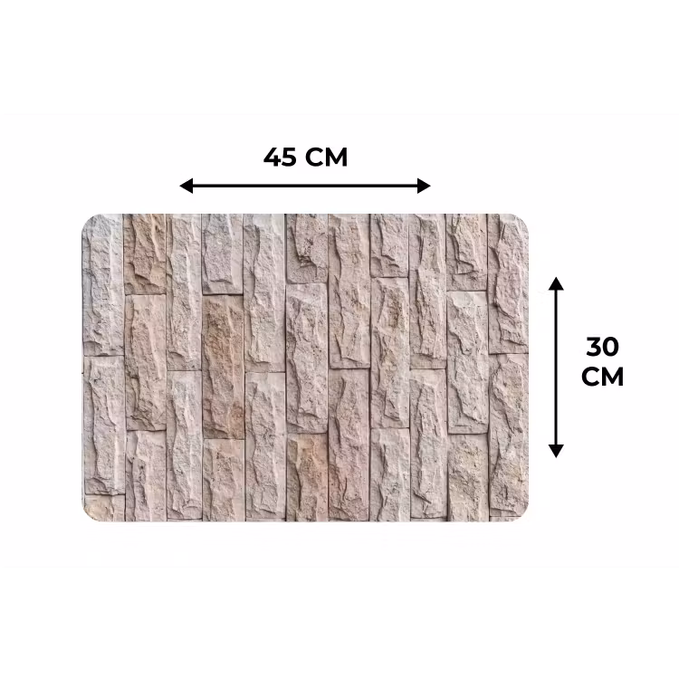 Muur - Steen - Ruw - Beige - Textuur Placemat vinyl groot -specs