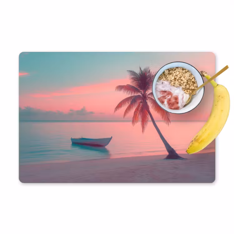 Zee - Boot - Zonsondergang Placemat vinyl groot -zzzproduct_Kitchenyeah-website