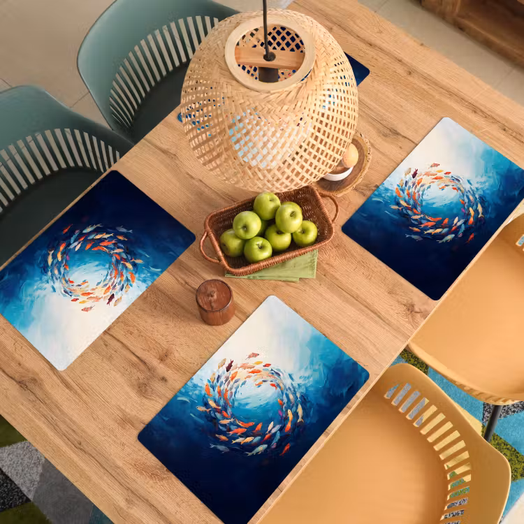 Zee - Vissen - Kleurrijk - Dynamisch Placemat vinyl groot -zzsfeer5_Kitchenyeah-website