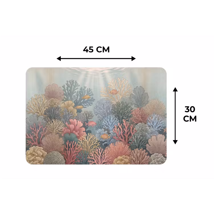 Zee - Koraal - Vis - Natuur - Kleurrijk Placemat vinyl groot -specs