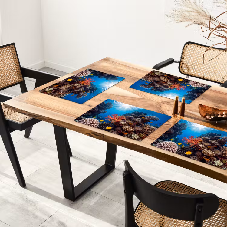 Zee - Koraalrif - Natuur - Levendig - Blauw Placemat vinyl groot -zzsfeer4_Kitchenyeah-website