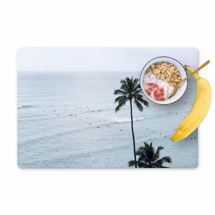 Oceaan - Palmbomen - Surfers Placemat vinyl groot -zzzproduct_Kitchenyeah-website
