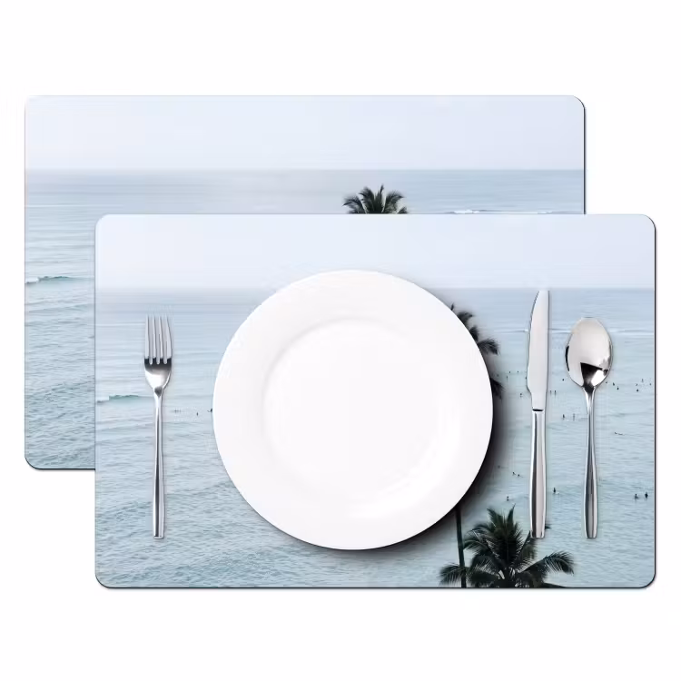 Oceaan - Palmbomen - Surfers Placemat vinyl groot -zzsfeer2_Kitchenyeah-website