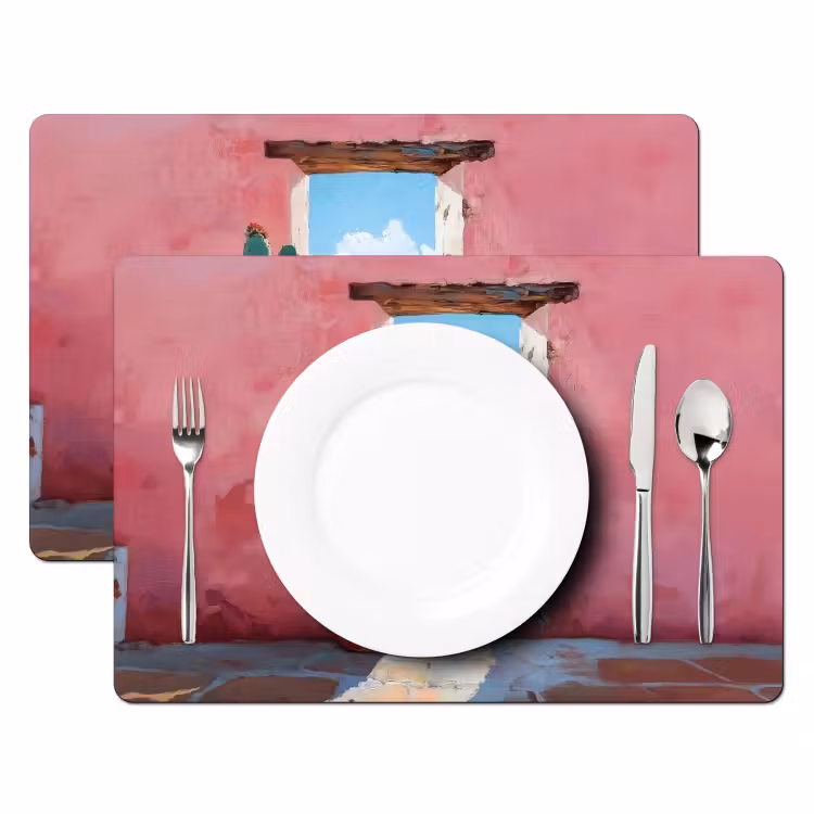 Zee - Roze - Cactus Placemat vinyl groot -zzsfeer2_Kitchenyeah-website
