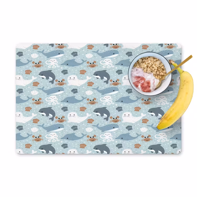 Oceaan - Walvis - Zeehond - Krab Placemat vinyl groot 368 -zzzproduct_Kitchenyeah-website
