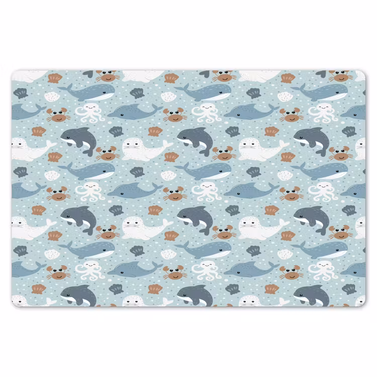 Oceaan - Walvis - Zeehond - Krab Placemat vinyl groot 368 -zzsfeer1_Kitchenyeah-website