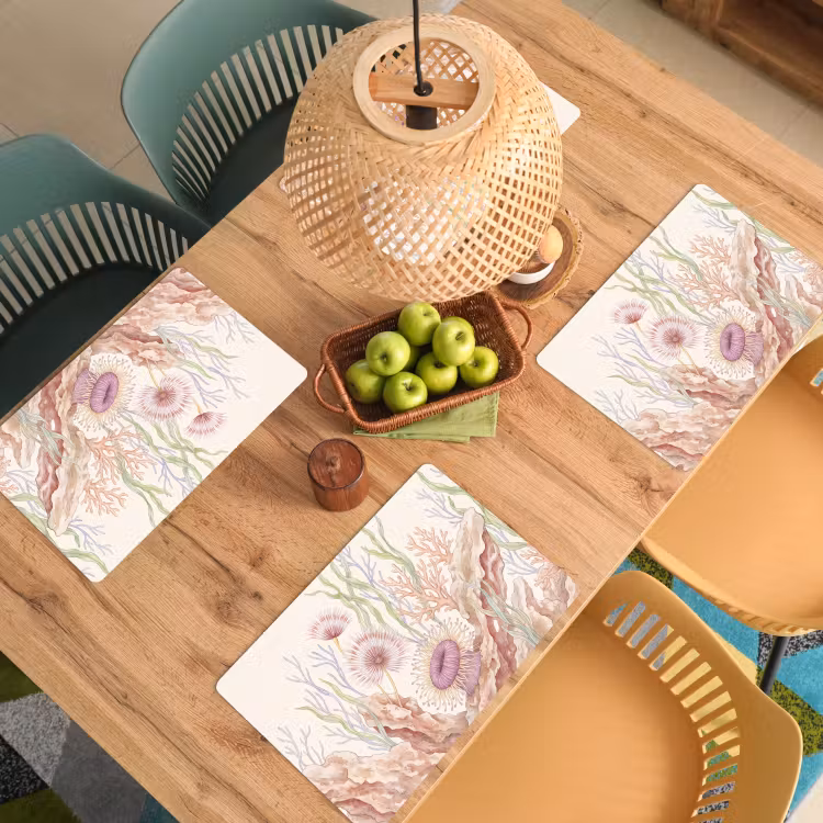 Zeeleven - Koraal - Onderwater - Illustratie - Kleurrijk Placemat vinyl groot -zzsfeer5_Kitchenyeah-website
