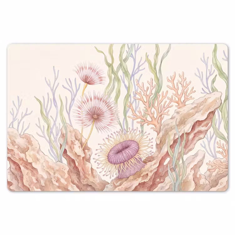Zeeleven - Koraal - Onderwater - Illustratie - Kleurrijk Placemat vinyl groot -zzsfeer1_Kitchenyeah-website