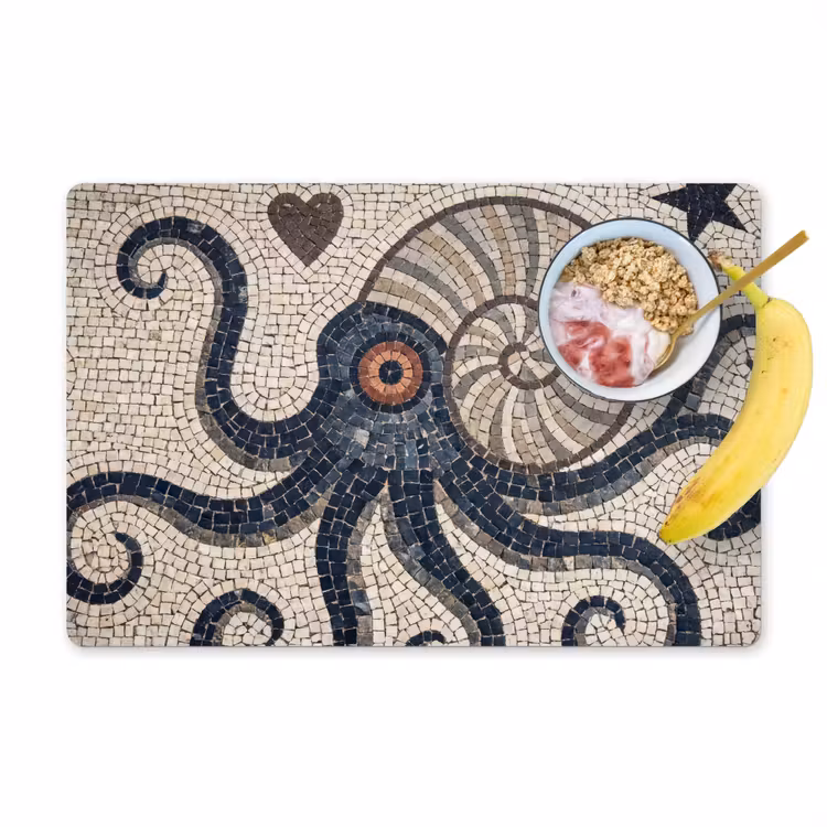 Zeeleven - Mozaïek - Kunst - Vintage - Beige Placemat vinyl groot -zzzproduct_Kitchenyeah-website
