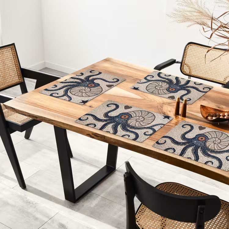 Zeeleven - Mozaïek - Kunst - Vintage - Beige Placemat vinyl groot -zzsfeer4_Kitchenyeah-website