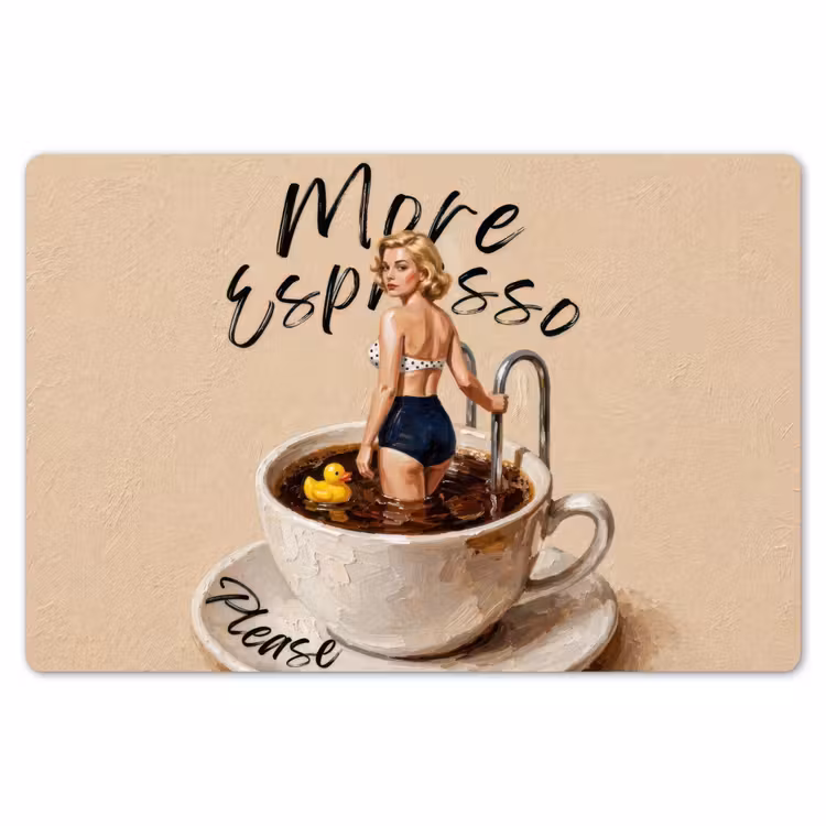 More espresso - Koffie - Eend Placemat vinyl groot -zzsfeer1_Kitchenyeah-website