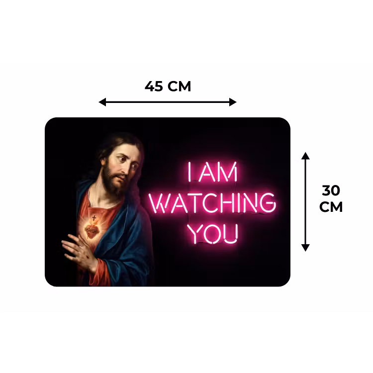 Man - Tekst - Neon Placemat vinyl groot -specs