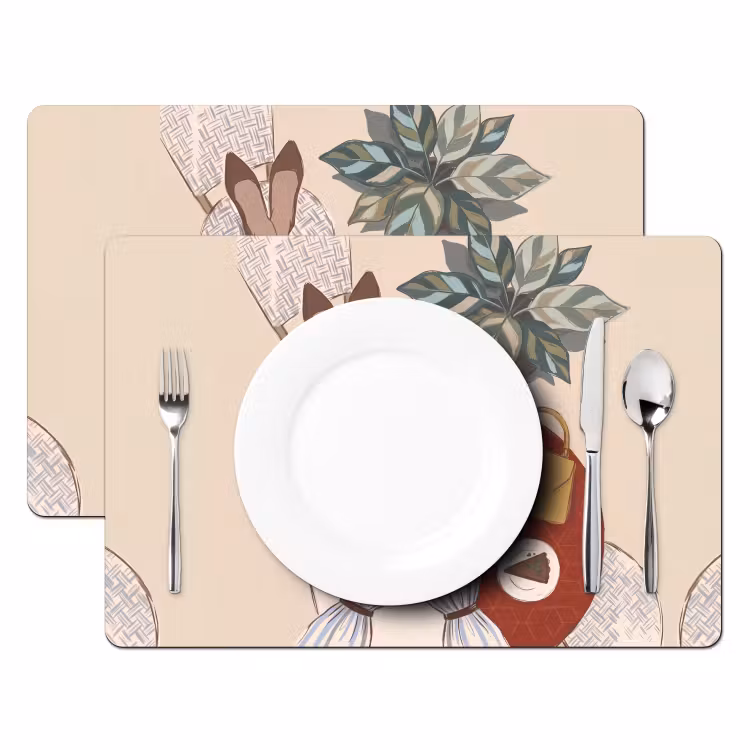 Mensen - Cafe - Koffie - Stadsleven - Modern Placemat vinyl groot -zzsfeer2_Kitchenyeah-website