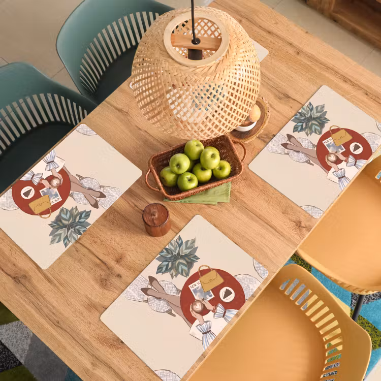 Mensen - Cafe - Koffie - Stadsleven - Modern Placemat vinyl groot -zzsfeer5_Kitchenyeah-website