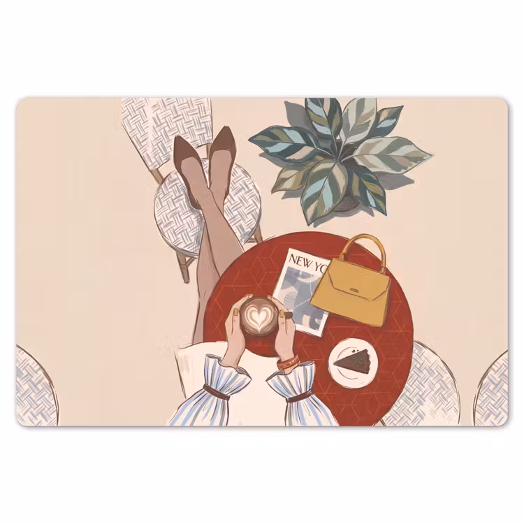 Mensen - Cafe - Koffie - Stadsleven - Modern Placemat vinyl groot -zzsfeer1_Kitchenyeah-website