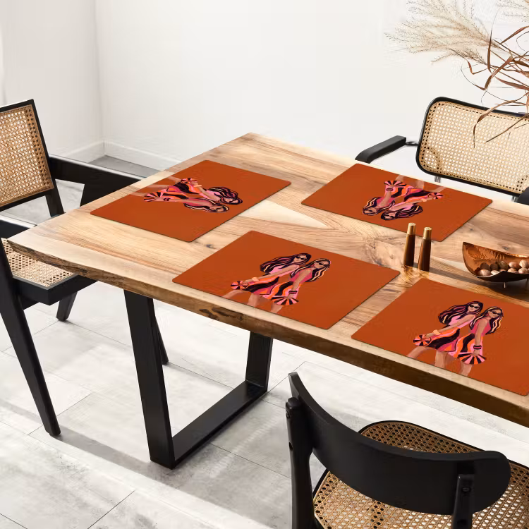 Mensen - Duo - Mode - Illustratie - Kleurrijk Placemat vinyl groot -zzsfeer4_Kitchenyeah-website