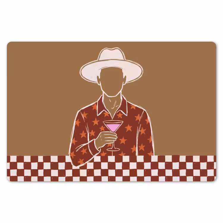 Mensen - Hoed - Cocktail - Abstract - Modern Placemat vinyl groot -zzsfeer1_Kitchenyeah-website