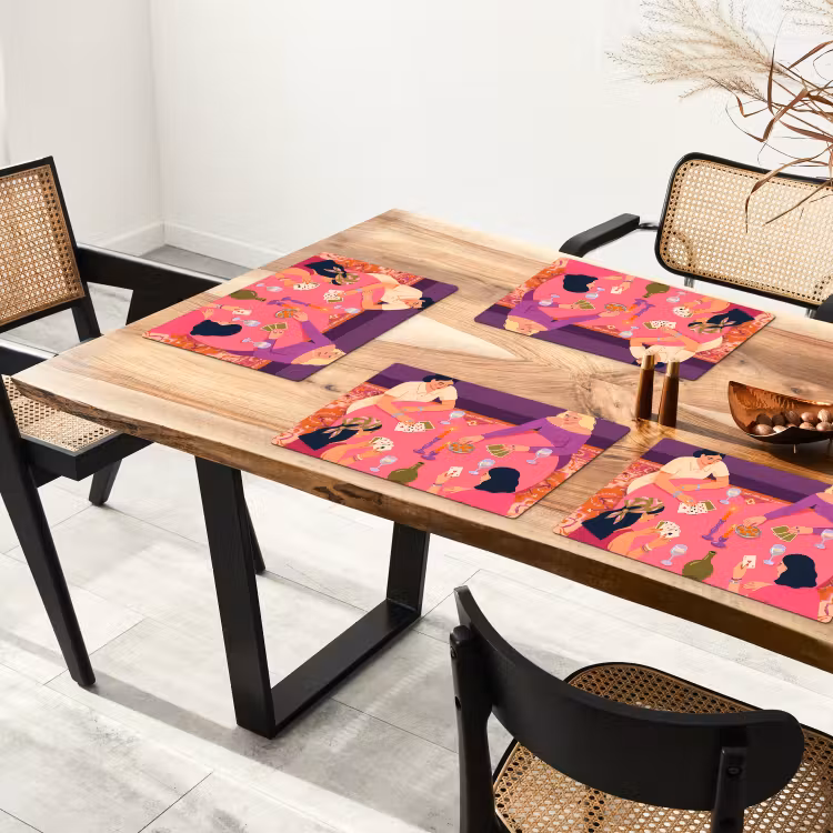 Mensen - Kaartspel - Interieur - Modern - Kleurrijk Placemat vinyl groot -zzsfeer4_Kitchenyeah-website