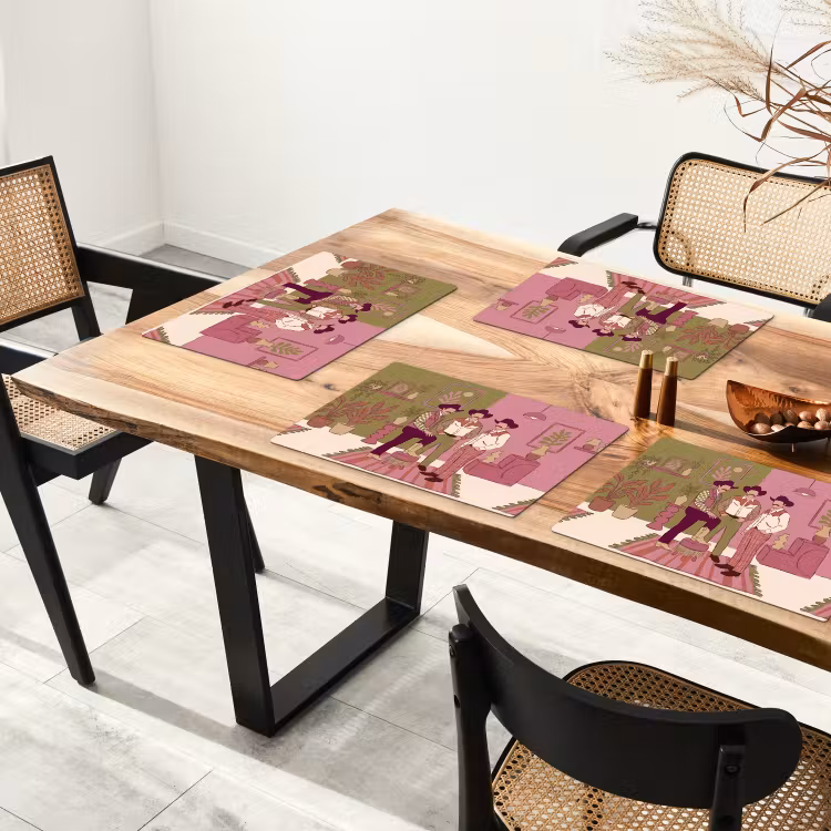 Mensen - Mannen - Hoeden - Retro - Interieur Placemat vinyl groot -zzsfeer4_Kitchenyeah-website