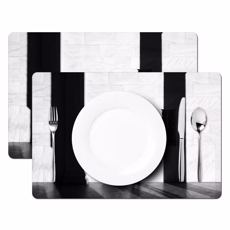 Mensen - Schaduw - Dans - Zwart-wit - Liefde Placemat vinyl groot -zzsfeer2_Kitchenyeah-website