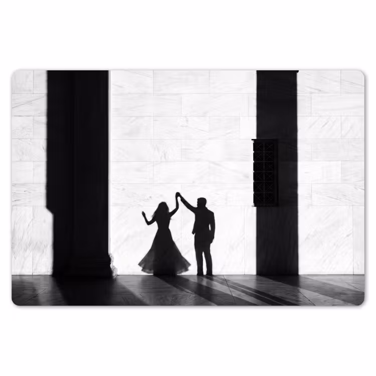 Mensen - Schaduw - Dans - Zwart-wit - Liefde Placemat vinyl groot -zzsfeer1_Kitchenyeah-website
