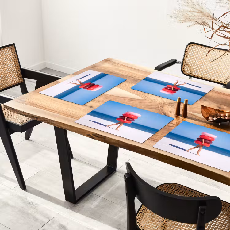 Mensen - Strand - Zomer - Recreatie - Kleurrijk Placemat vinyl groot -zzsfeer4_Kitchenyeah-website