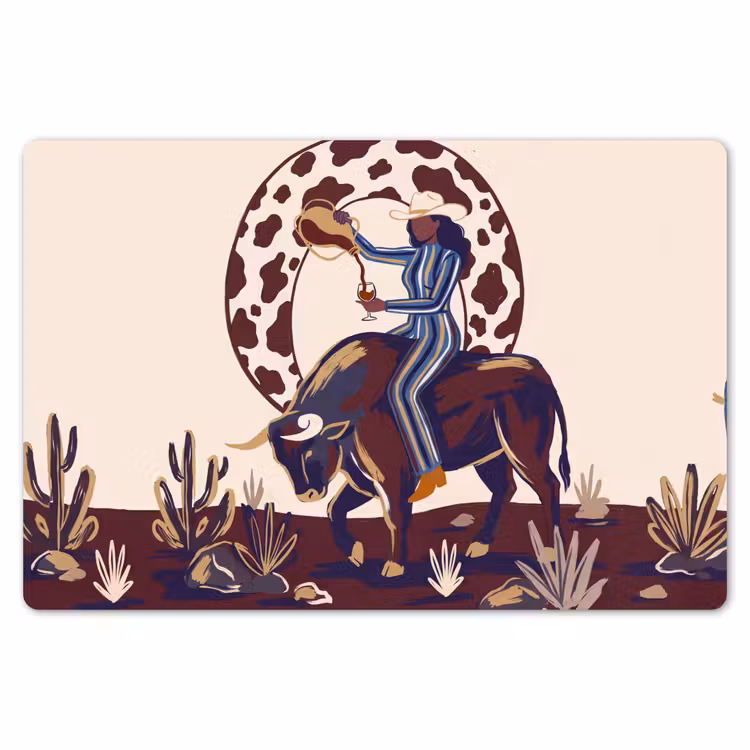 Mensen - Dieren - Cowboy - Abstract - Kleurrijk Placemat vinyl groot -zzsfeer1_Kitchenyeah-website