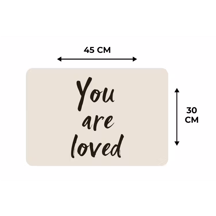 Minimalistisch - Beige - Love Placemat vinyl groot -specs