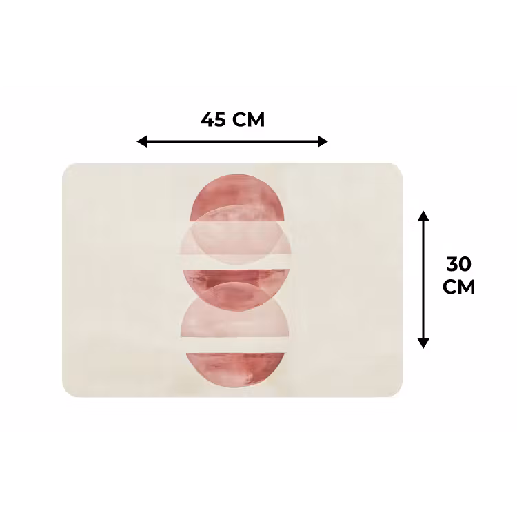 Minimalistisch - Cirkels - Roze Placemat vinyl groot -specs