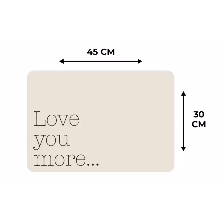 Minimalistisch - Love - Beige Placemat vinyl groot -specs