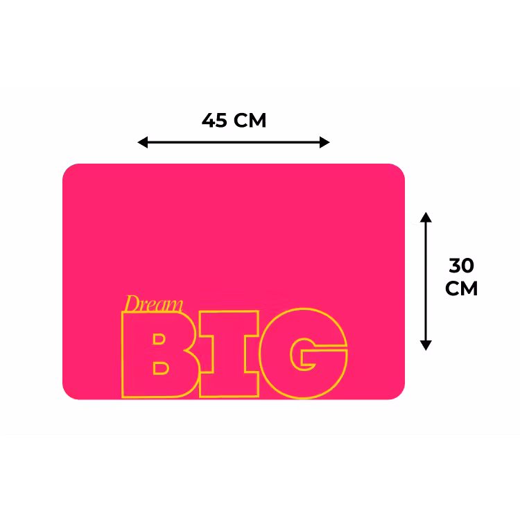 Minimalistisch - Roze - Dream big - Grafisch Placemat vinyl groot -specs