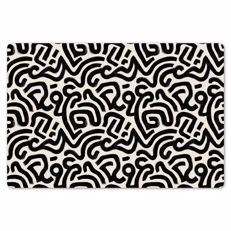 Modern - Abstract - Zwart Placemat vinyl groot 368 -zzsfeer1_Kitchenyeah-website