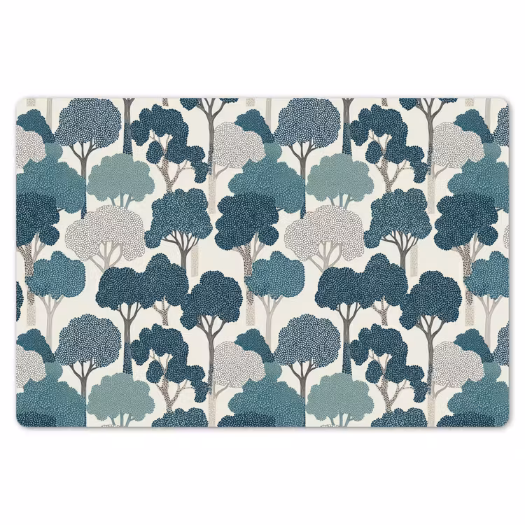 Modern - Bomen - Bos - Patroon - Blauw Placemat vinyl groot 368 -zzsfeer1_Kitchenyeah-website
