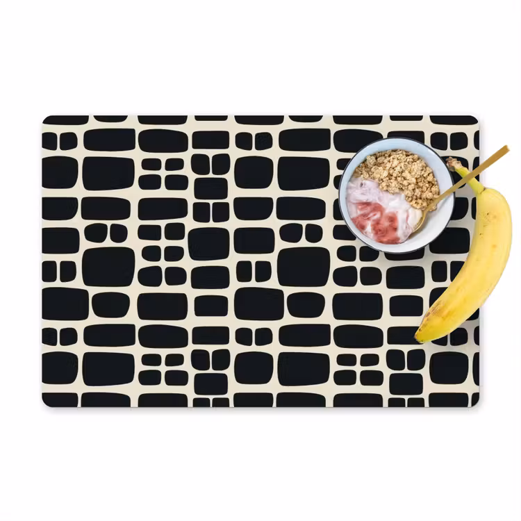 Modern - Organisch - Zwart Placemat vinyl groot 368 -zzzproduct_Kitchenyeah-website