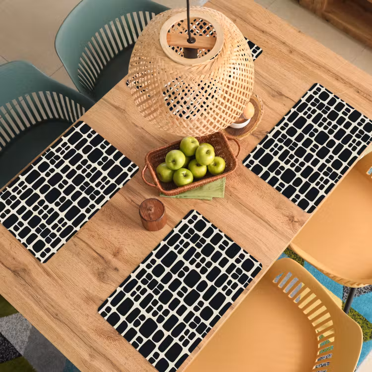 Modern - Organisch - Zwart Placemat vinyl groot 368 -zzsfeer5_Kitchenyeah-website