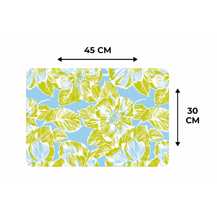 Modern - Bloemen - Groen Placemat vinyl groot 368 -specs