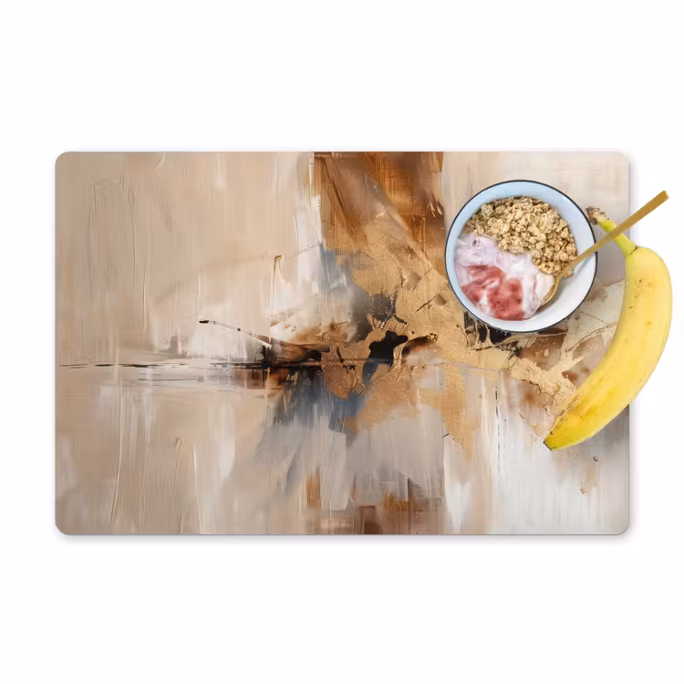 Modern - Bruin - Abstract - Beige Placemat vinyl groot -zzzproduct_Kitchenyeah-website