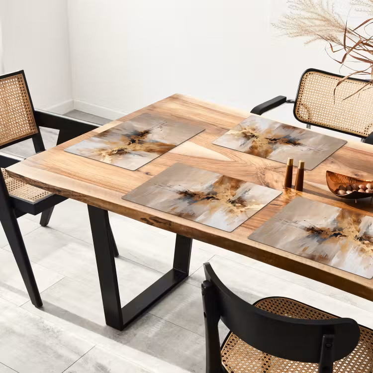 Modern - Bruin - Abstract - Beige Placemat vinyl groot -zzsfeer4_Kitchenyeah-website
