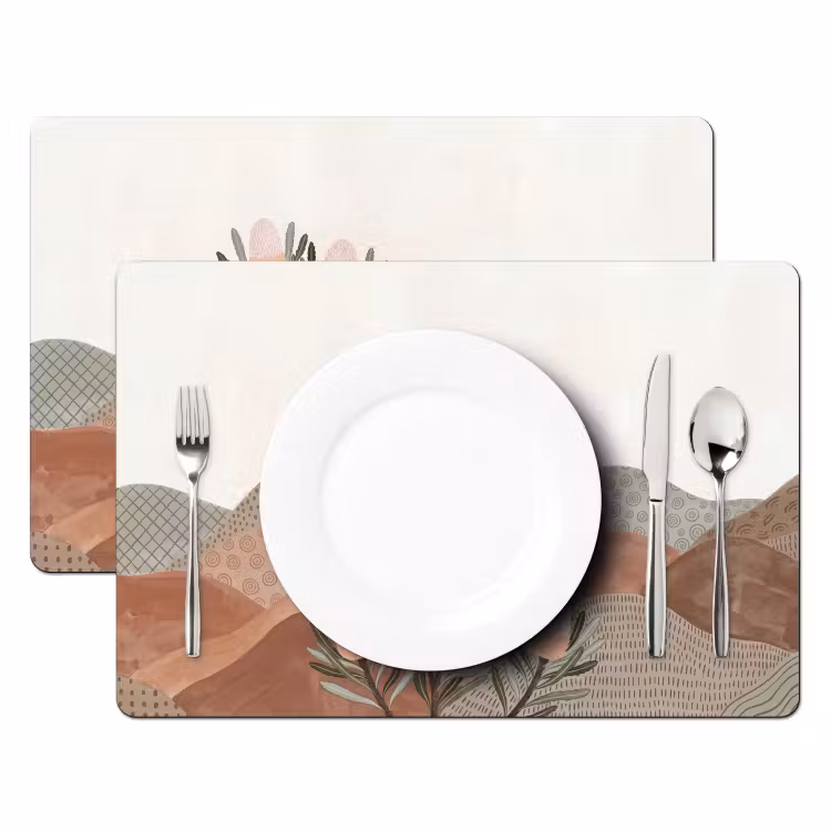 Modern - Heuvels - Terracotta Placemat vinyl groot -zzsfeer2_Kitchenyeah-website